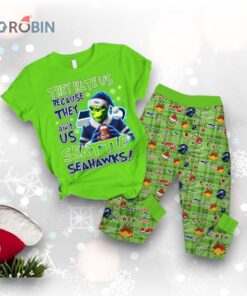 Seattle Seahawks They Hate Us Because They Ain’t Us Grinch Pajamas Set