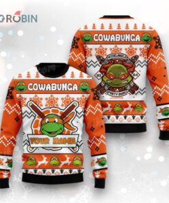 TMNT Cowabunga Michelangelo Party Dude Christmas Sweater