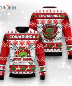 TMNT Cowabunga Raphael Is Cool Personalized Christmas Sweater