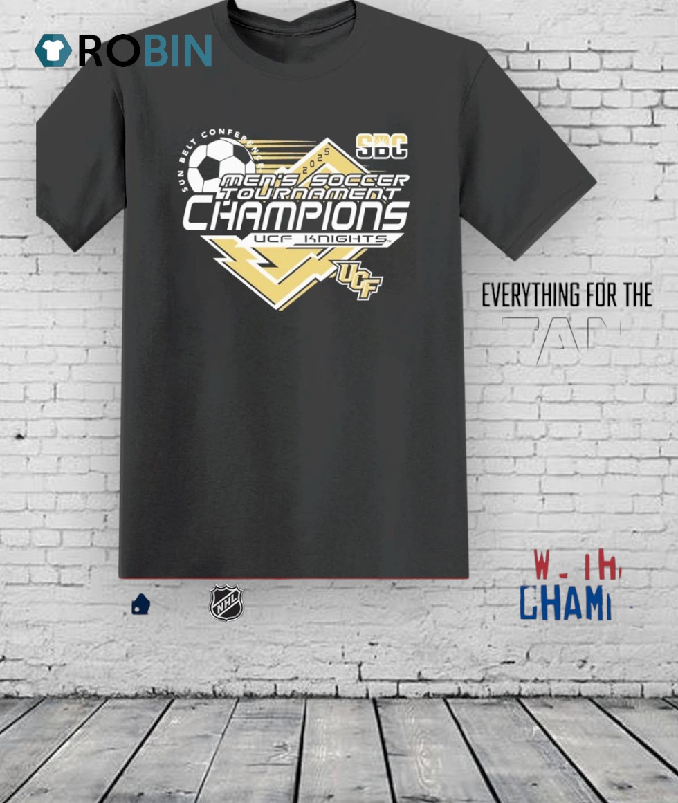 Ucf Knights 2025 Sun Belt Conference Men’s Soccer Tournament Champions Shirt Ucf Knights 2025 Sun Belt Conference Men’s Soccer Tournament Champions Shirt
