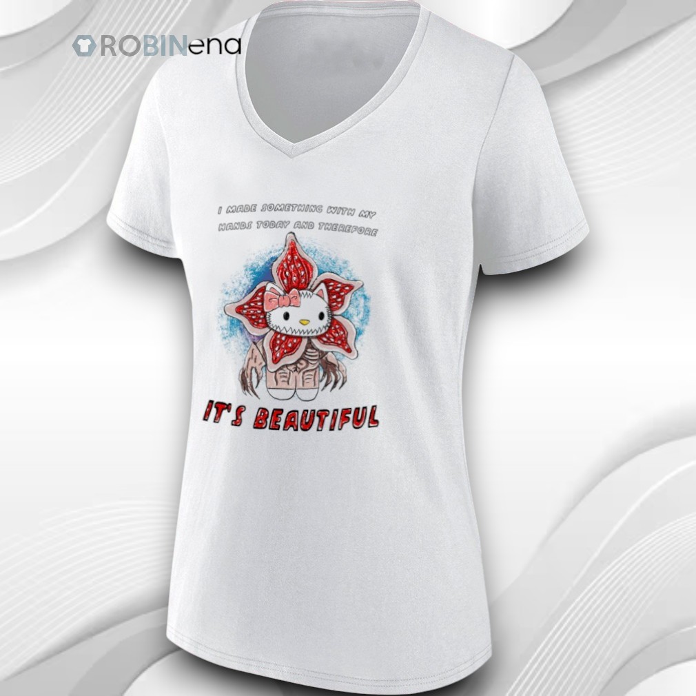 Hello Kitty X Demogorgon Stranger Things I Made Something With My Hands Today And Therefore It’s Beautiful Shirt Hello Kitty X Demogorgon Stranger Things I Made Something With My Hands Today And Therefore It’s Beautiful Shirt