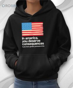 In America You Deserve Consequences It You Have Gender Pronouns In Bio Shirt