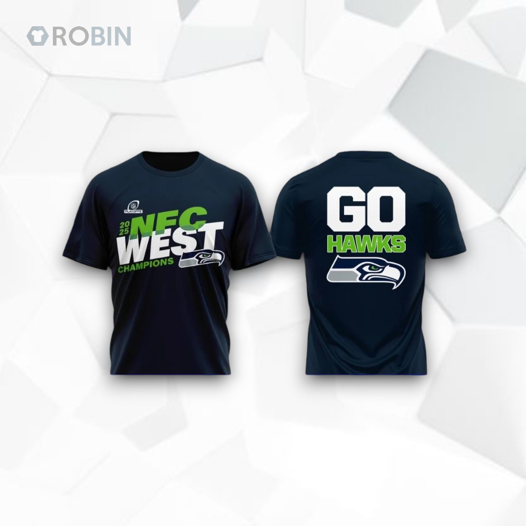 Seattle Seahawks 2025 NFC West Champions Let’s Go Hawks Shirt Seattle Seahawks 2025 NFC West Champions Let’s Go Hawks Shirt
