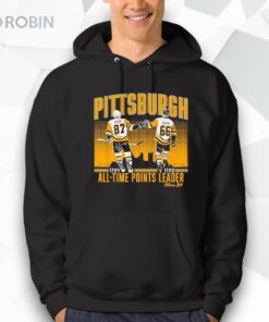 Sidney Crosby and Mario Lemieux Pittsburgh All Time Points Leader Shirt