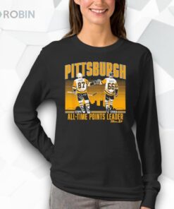 Sidney Crosby and Mario Lemieux Pittsburgh All Time Points Leader Shirt