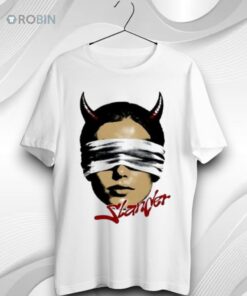 Slander Blindfolded Devils Face Graphic Woman Unisex Shirt