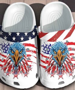 Bald Eagle Freedom Crocs – Stars and Stripes Custom Footwear