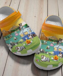 Australian Shepherd Camping Crocs – Aussie Dog Camper Van Shoes