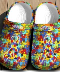 Walk for Awareness” Autism Puzzle Pattern Crocs
