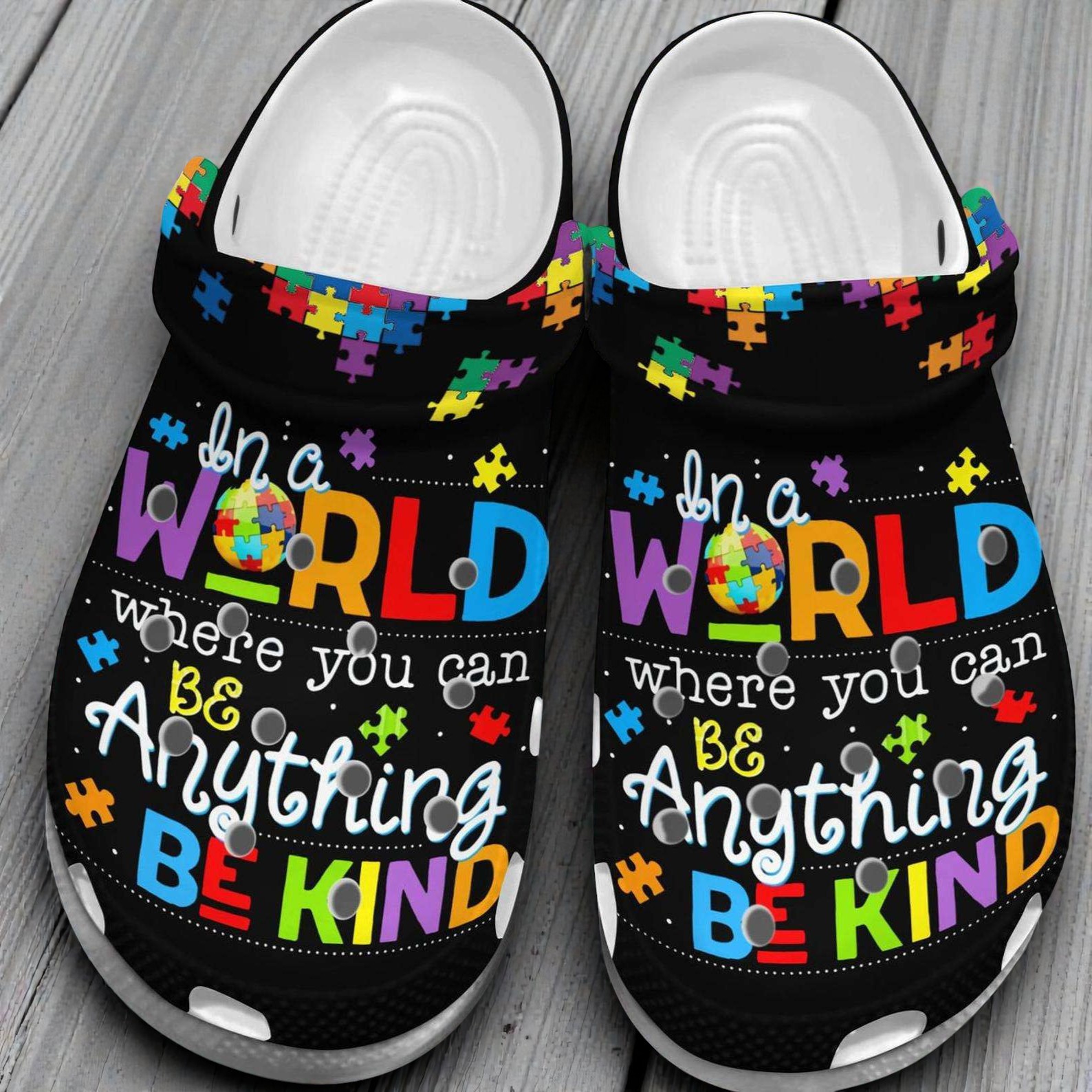 Autism Awareness Day Be Anything Be Kind Puzzle Piece Classic Crocs Autism Awareness Day Be Anything Be Kind Puzzle Piece Classic Crocs