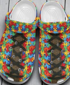 Autism Awareness Day Love Puzzle Pieces Classic Crocs