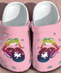 Autism Awareness Day Sexy Lips Puzzle Piece Classic Crocs