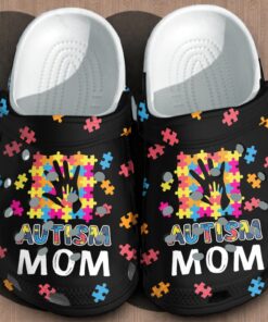 Autism Mom Puzzel Hand High Five Kid Shoes   Autism Awareness Classic Crocs Gifts For Mother Day