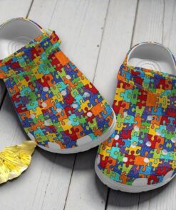 Autism Whitesole Autism Pattern clog Shoes