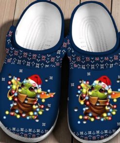 Baby Yoda Christmas Lights Crocs – Funny Star Wars Gift