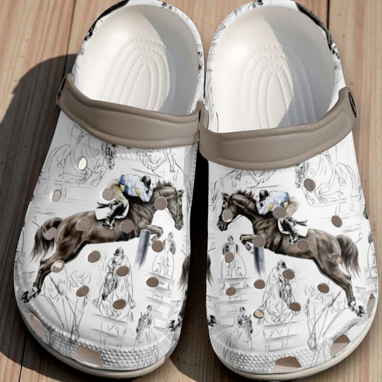 Show Jumping Horse Crocs – Equestrian English Riding Clogs Show Jumping Horse Crocs – Equestrian English Riding Clogs