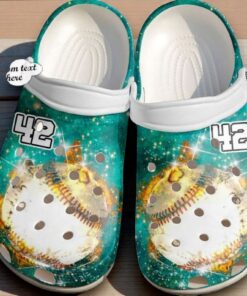 Cosmic Baseball Crocs – Galaxy Space Print & Custom Number