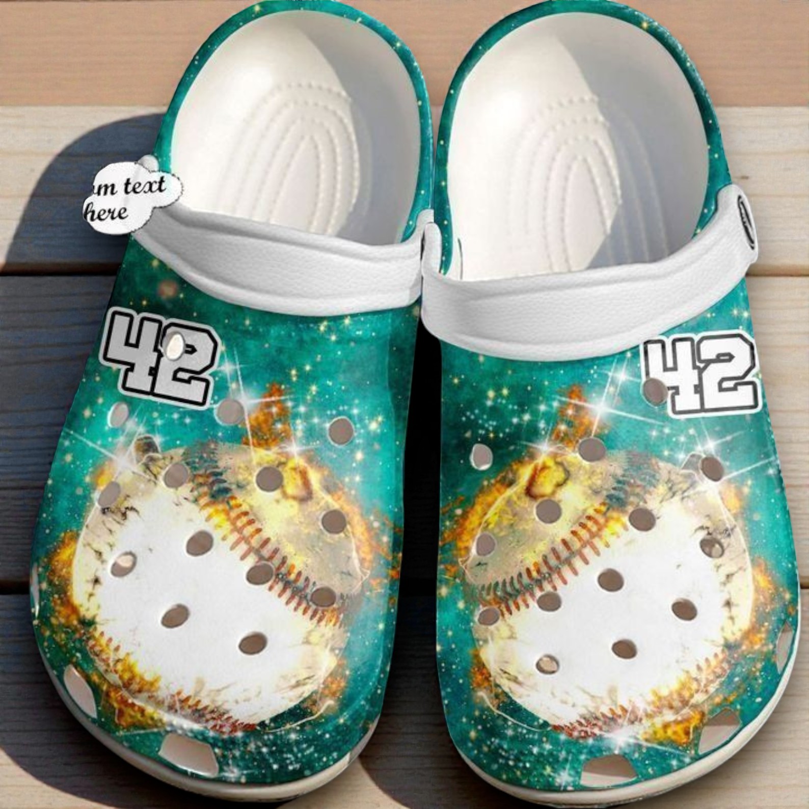 Cosmic Baseball Crocs – Galaxy Space Print & Custom Number Cosmic Baseball Crocs – Galaxy Space Print & Custom Number