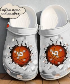 Basketball Smash Custom Number Crocs – Wall Cracking Effect Crocs