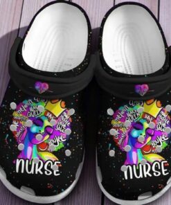 Black Queen Nurse Crocs – Colorful Melanin Healthcare Shoes