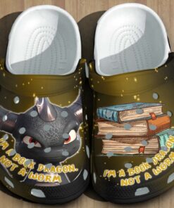 Book Dragon “Not a Worm” Crocs