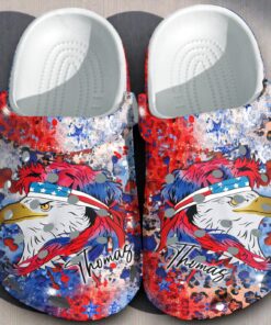 Brave Eagle Hawk America Flag Shoes Customize Name