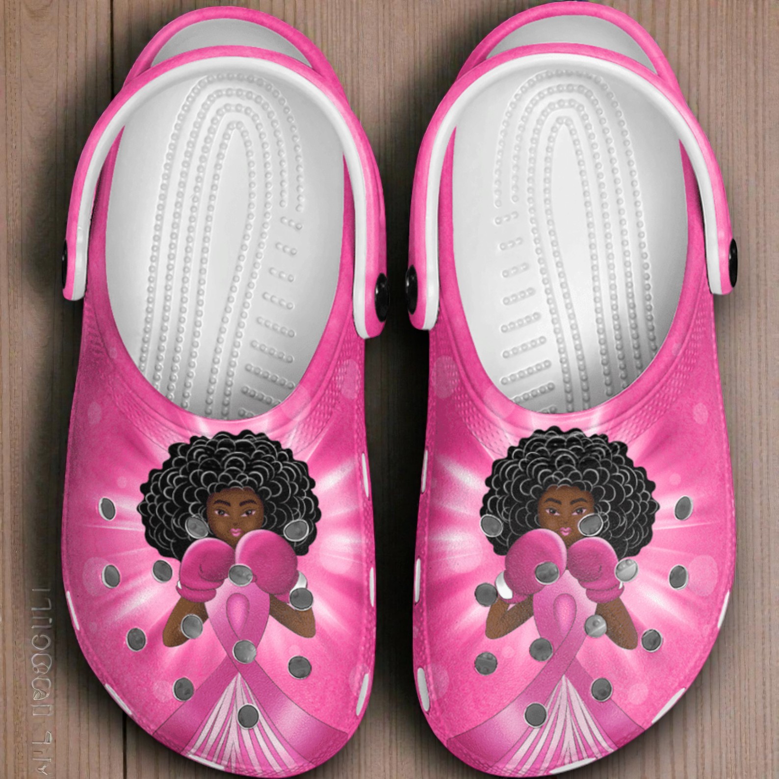 Breast Cancer File Like A Girl Black Woman Classic Crocs Breast Cancer File Like A Girl Black Woman Classic Crocs