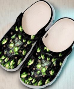 Glowing Green Skull Crocs – Butterfly Swarm Graphic Classic Crocs