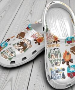 “Camp More, Worry Less” – Camping Outdoor Adventure Themed Crocs