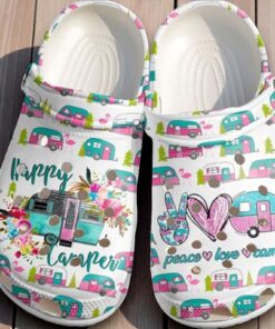 Camping Peace Love Clog Shoes