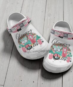 Camping Queen Cute Crocs Shoes Gift Grandaughter  Camping Bus Pinky Classic Crocs Gift Niece
