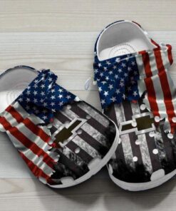 “American Tough” – Chevrolet Logo & Ripped Flag Crocs