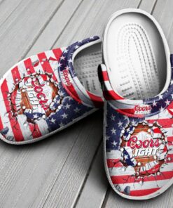 Coors Light Patriotic American Flag Crocs