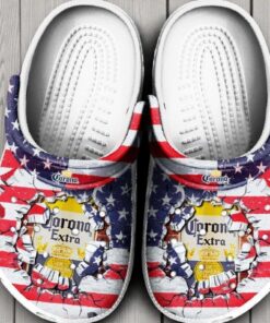 Corona Extra American Flag Crocs | Patriotic Beer Lover Shoes