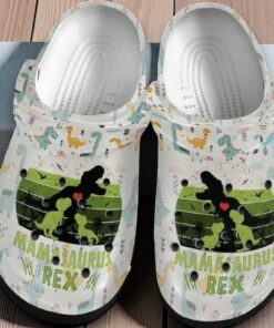 “Mamasaurus Rex” – Cute Mom & Baby Dinosaur Crocs