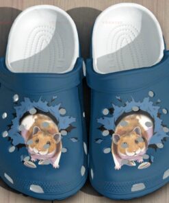 “Peek-a-Boo Hamster” – 3D Ripped Effect Blue Crocs