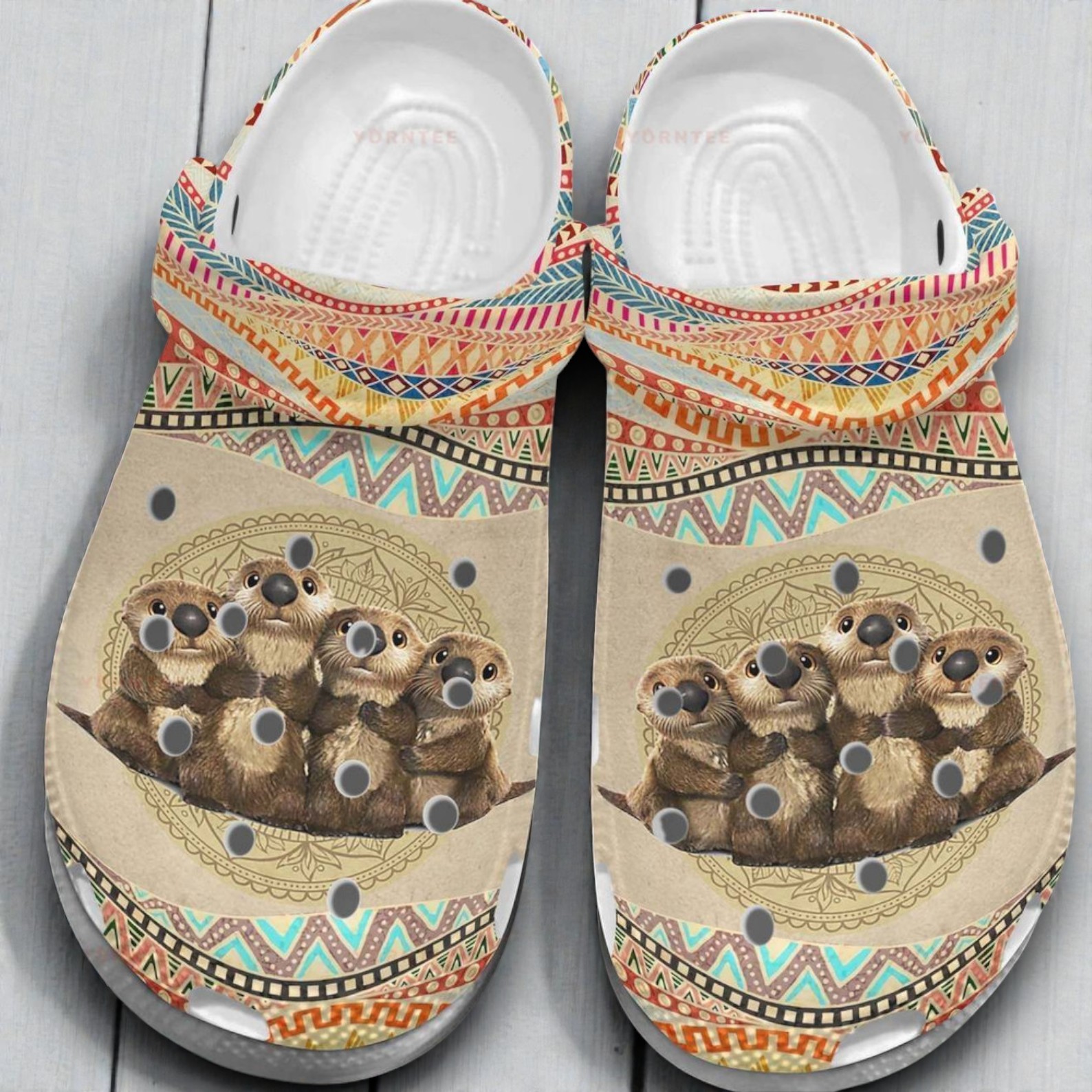 “Otterly Adorable” – Tribal Boho Sea Otter Crocs “Otterly Adorable” – Tribal Boho Sea Otter Crocs