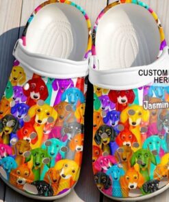 Dachshund Personalized Colorful Pattern Classic Crocs