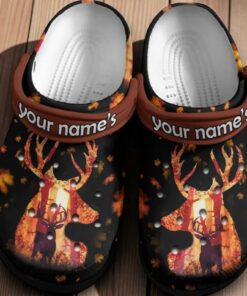 Deer Walking Through Forest Autumn Shoes Clog Birthday Gift