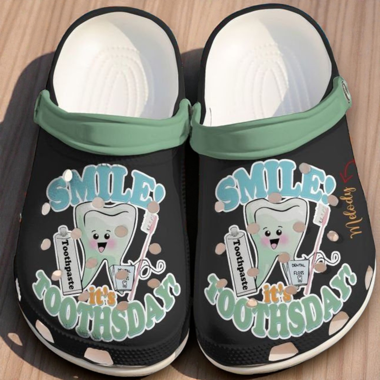 “Smile! It’s Toothsday” – Personalized Cute Dentist & Hygiene Crocs “Smile! It’s Toothsday” – Personalized Cute Dentist & Hygiene Crocs
