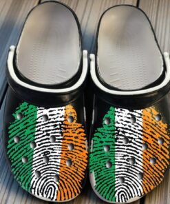 Ireland DNA Fingerprint Crocs – Irish Flag Pattern Clog Shoes