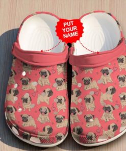 Dog Pug I Love Pugs Custom Clog Shoes For Men And Women