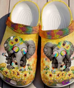 Elephant Hippie Sunflower Outdoor Shoes   Colorful Shoes Gifts For Son Daughter