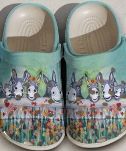 “Hee-Haw Happiness” – Funny Donkeys & Wildflowers Crocs