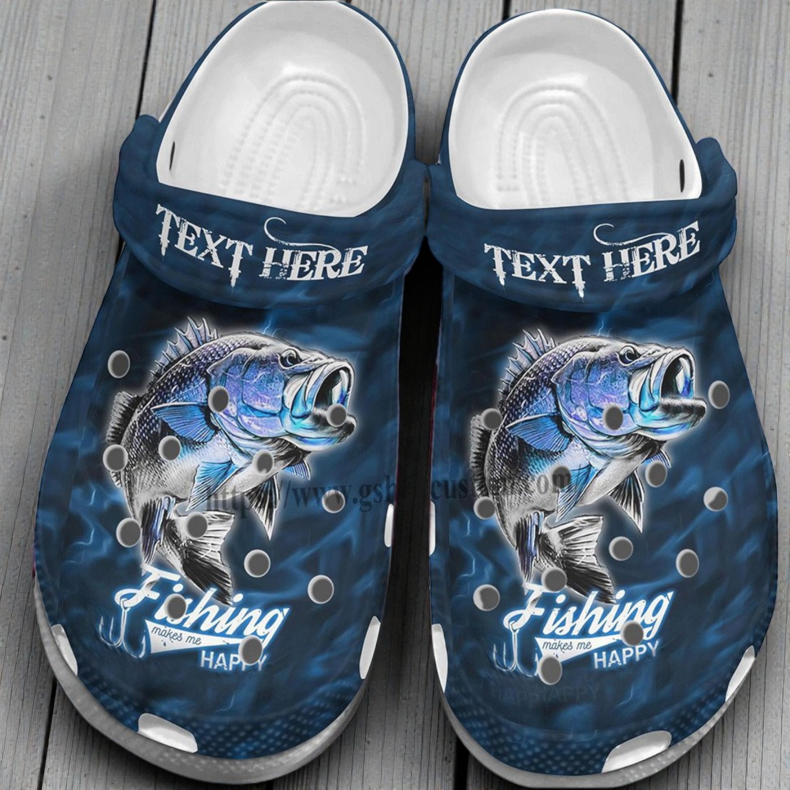 “The Big Catch” – Personalized Bass Fishing & Water Print Crocs “The Big Catch” – Personalized Bass Fishing & Water Print Crocs