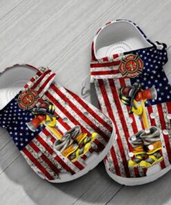 Firefighter American Flag Crocs – USA Fire Rescue Gear Clog Shoes