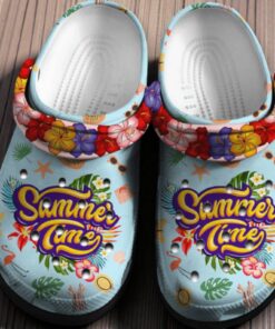 Retro Summer Vibe Crocs – Floral & Palm Leaf Classic Crocs