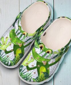 Funny Green Tree Frog Crocs | Water Drop Jungle Animal Shoes