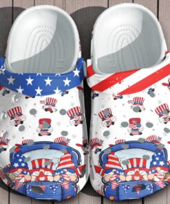 Funny Gnomes Garden Drive Car America Flag Shoes Gift Women   Happy Bus Camping 4th Of July Shoes Birthday Gift
