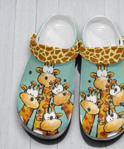 “Giraffe Squad” – Funny Cartoon Giraffe & Teal Crocs